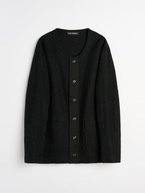 Our Legacy Liner Cardigan Ritual Black Mesh Wool