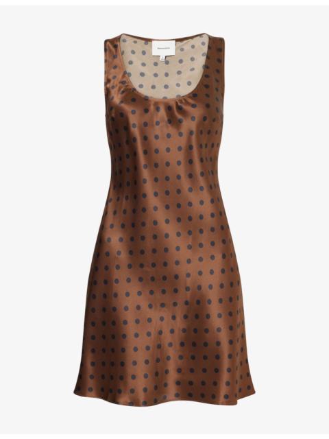 Reformation Eden Pola-Dot Silk Mini Dress