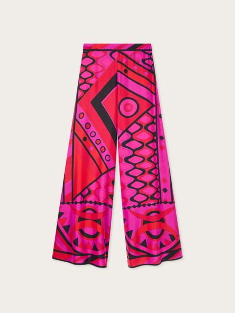 PUCCI VIVARA PRINT SILK PALAZZO PANTS