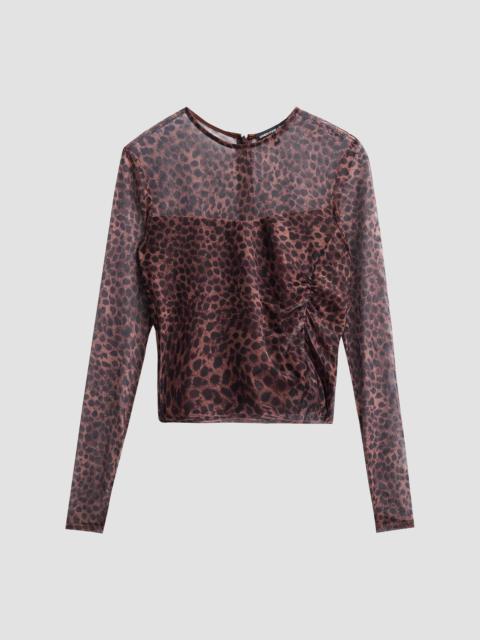 GENERATION LOVE Women's Vivi Leopard-Print Mesh Top - Muted Leo
