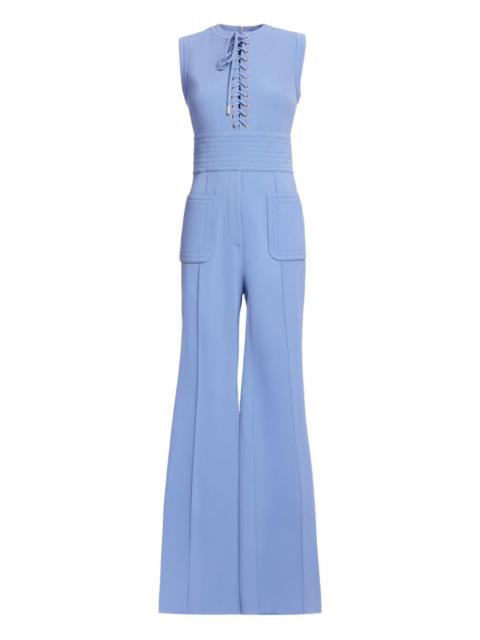 ELIE SAAB lace-up round-neck jumpsuit
