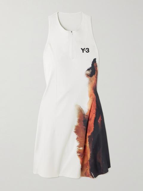 Y-3 + Y-3 Cutout Appliquéd Printed Recycled Stretch-jersey Tennis Dress