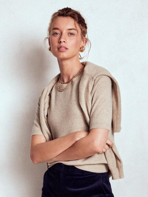 BODEN Eva Cashmere T-Shirt-Chinchilla Melange