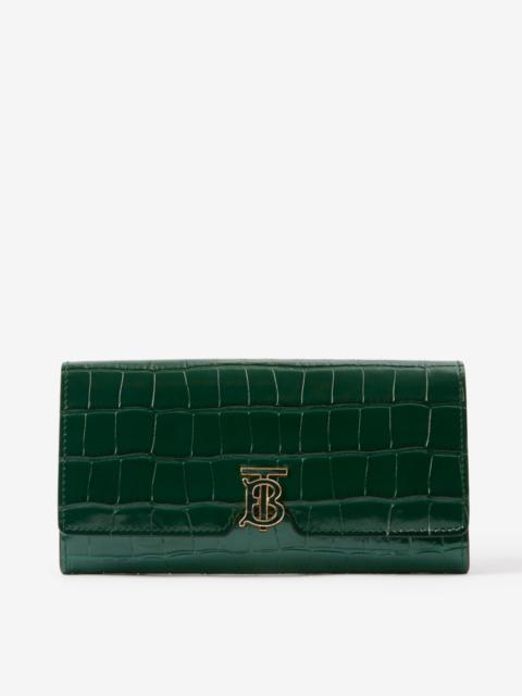 Burberry Embossed Leather TB Continental Wallet