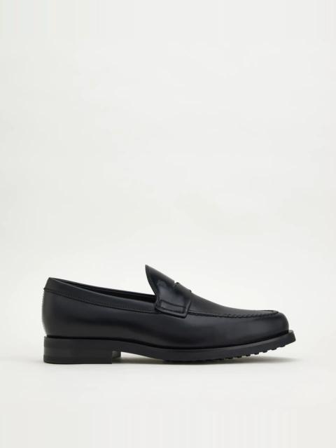 Tod's LEATHER LOAFERS - BLACK
