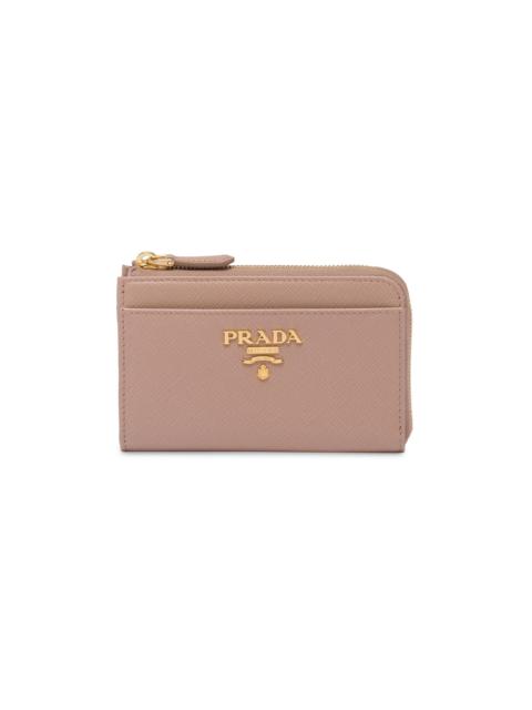 Prada Women's Saffiano Leather Card Case Keychain - Pink