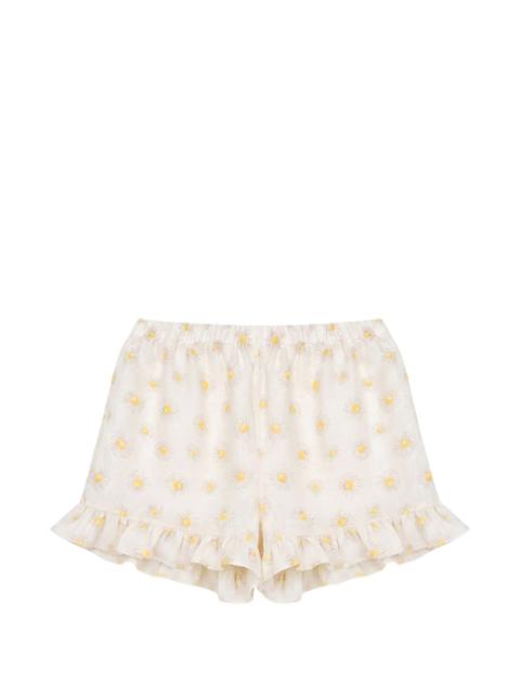 SLEEPER ruffled floral-print shorts