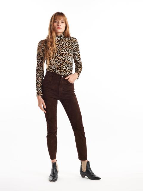 SPRWMN CHOCOLATE SUEDE 5 POCKET ANKLE PANTS