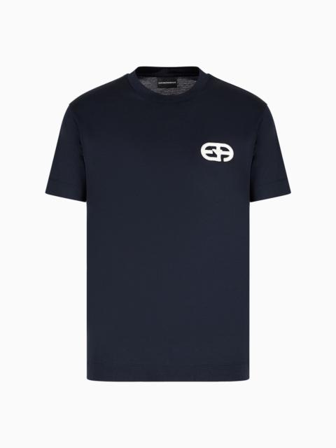 EMPORIO ARMANI Lyocell-blend jersey T-shirt with ASV EA logo raised embroidery