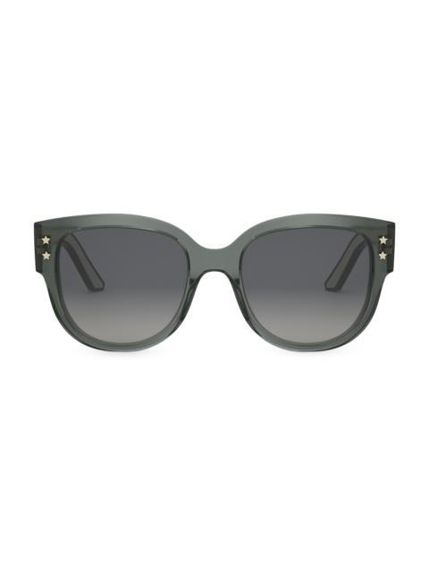 Dior Women's DiorPacific B2I 55MM Butterfly Sunglasses - Dark Green Smoke Gradient