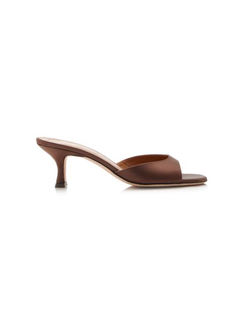 STAUD Brigitte Satin Mules brown