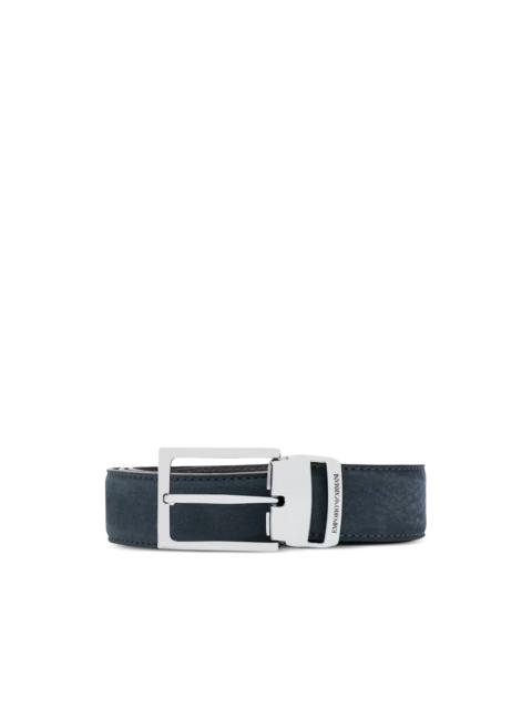 EMPORIO ARMANI logo-engraved leather belt