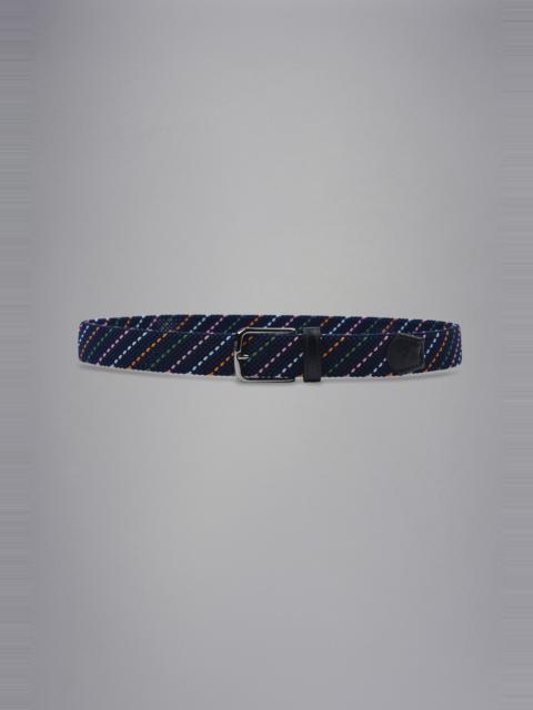 Paul & Shark LEATHER TRIMMED WOVEN ELASTIC BELT