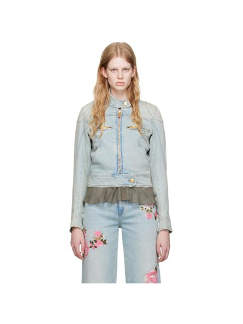 Blumarine Blue Faded Denim Jacket