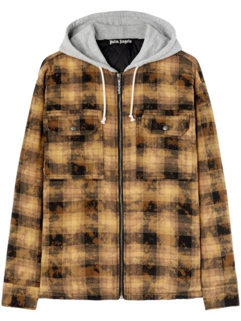 Palm Angels checkered zip-fastened hoodie