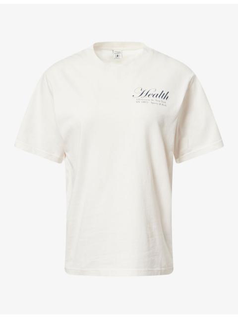 Sporty & Rich NY Health Brand-Print Cotton T-Shirt