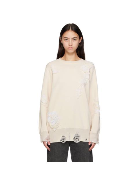 MM6 Maison Margiela Off-White Double-Faced Sweater