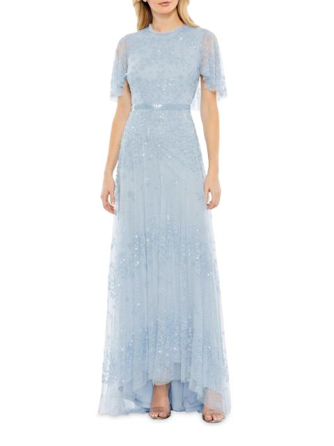 MAC DUGGAL Women's Sequin-Embellished A-Line Tulle Gown - Powder Blue