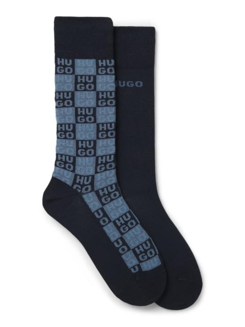 HUGO TWO-PACK OF LOGO SOCKS IN A REGULAR LENGTH