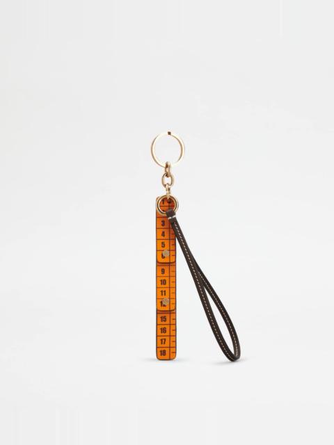 Tod's METERSTICK PENDANT IN LEATHER - ORANGE, BROWN