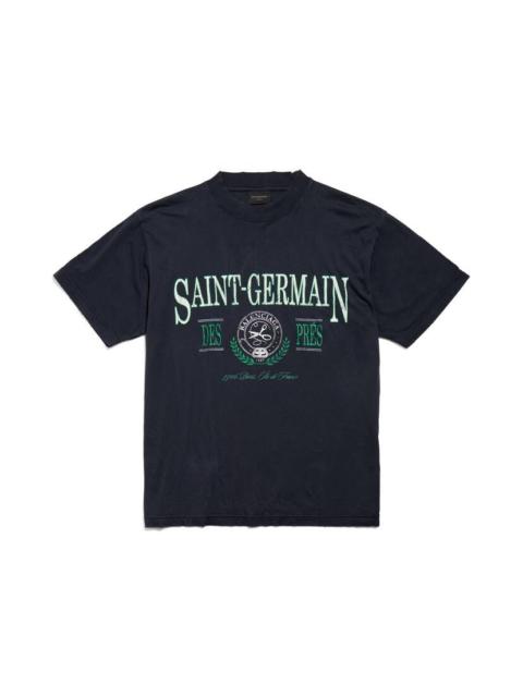 BALENCIAGA Saint Germain T-shirt Small Fit in Dark Blue