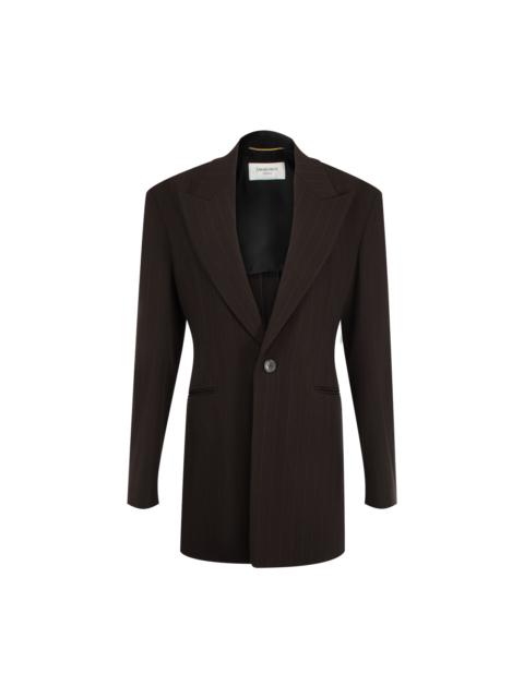 SAINT LAURENT Striped Wool-Blend Blazer