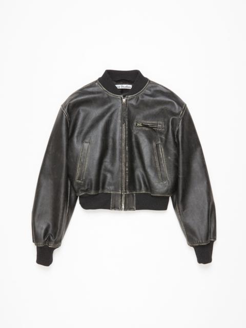 Acne Studios Leather bomber jacket - Black