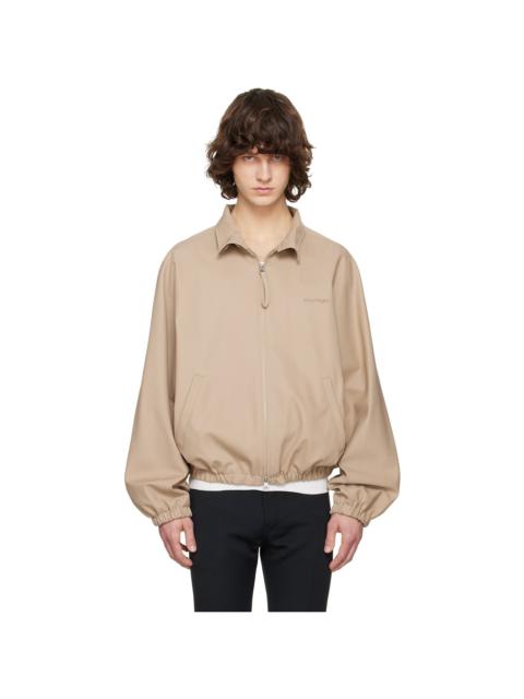 courrèges Beige Cotton Zipped Bomber Jacket