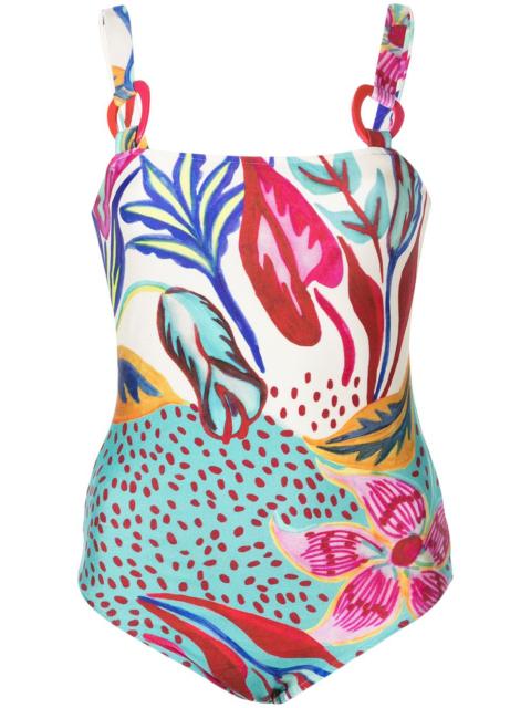 PatBO Flora square-neck swimsuit
