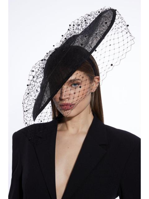 KAREN MILLEN Pearl Detail Mesh Fascinator