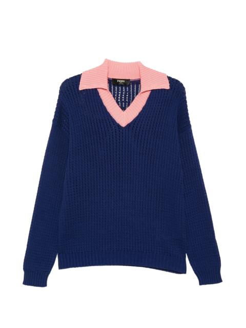 FENDI Fendi V-neck Collared Sweater