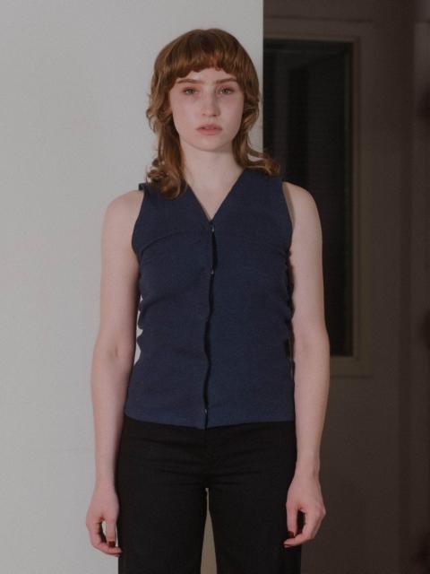 BASERANGE Tav Tank Snaps - Recycled Denim Rib