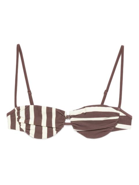 SIR. Linocut striped bikini top