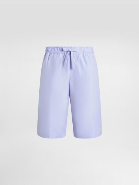 Dolce & Gabbana Cotton bermuda shorts with DG crossed embroidery