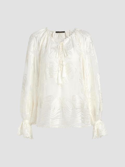 KOBI HALPERIN Women's Florence Embroidered Sheer Blouse - Ivory