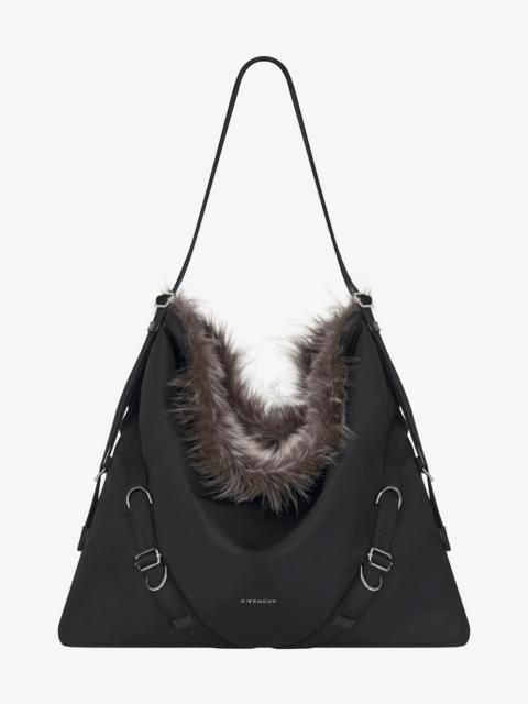 Givenchy LARGE VOYOU BAG IN NYLON AND FAUX FUR