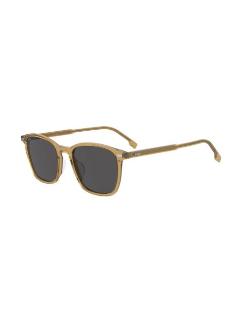 BOSS TRANSPARENT-BEIGE SUNGLASSES WITH GRAY LENSES