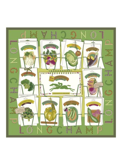 Longchamp In the Vegetable Garden Silk scarf 70 Laurel - OTHER