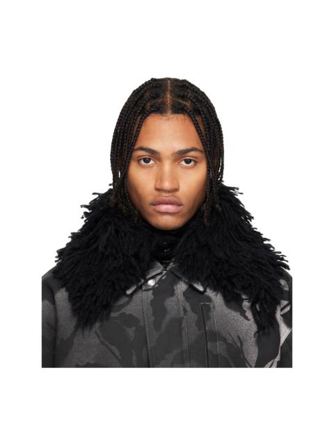 Dries Van Noten Black Shag-Knit Collar