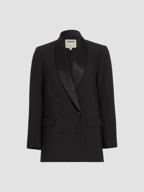L'AGENCE Women's Jayda Double-Breasted Ponte Blazer - Black Black