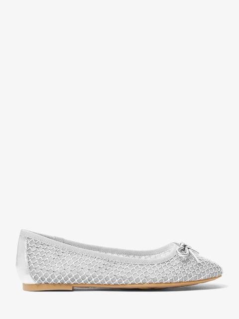 MICHAEL KORS Savannah Embellished Mesh Ballet Flat