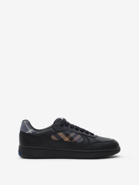 Leather and Check Terrace Sneakers​