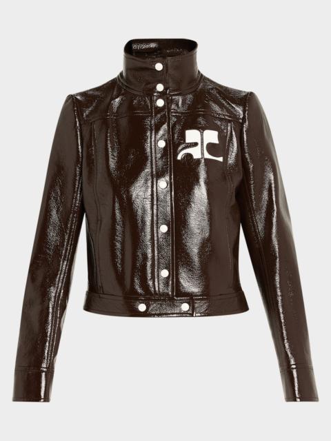 courrèges Textured Vinyl Crop Jacket