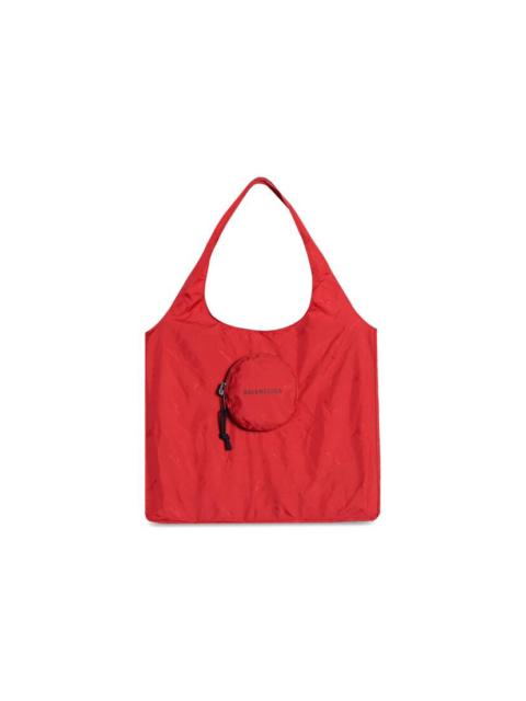 BALENCIAGA Expandable Grocery Shopper Bag in Red/black