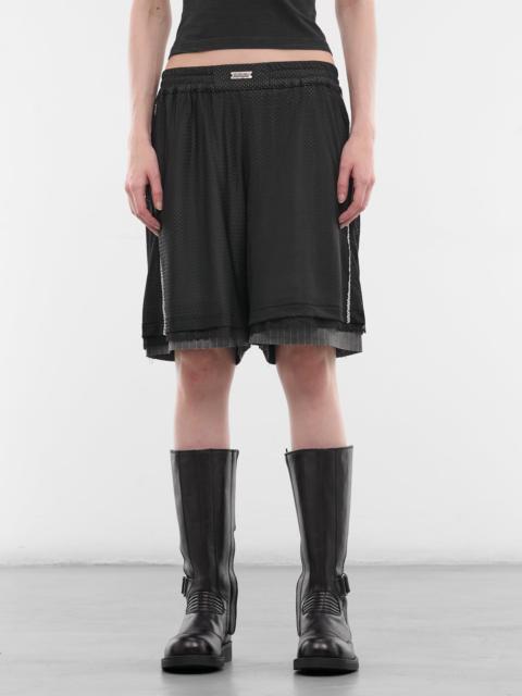 AVAVAV Black Layered Mesh Shorts