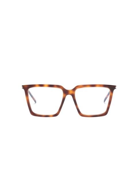 SAINT LAURENT tortoiseshell square-frame glasses