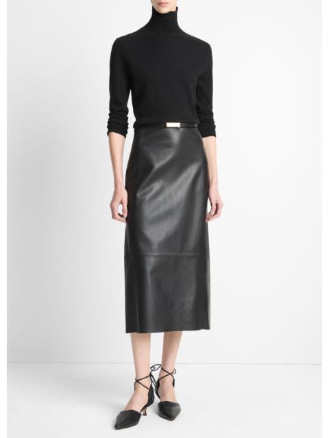 Vince Leather Straight Skirt