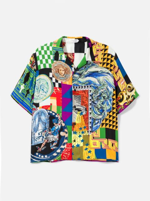 VERSACE PRINTED SILK TWILL REGULAR SHIRT