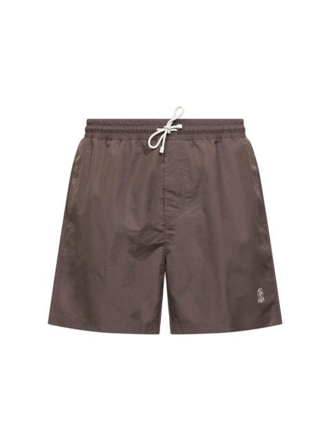 Brunello Cucinelli Hazelnut nylon swim shorts