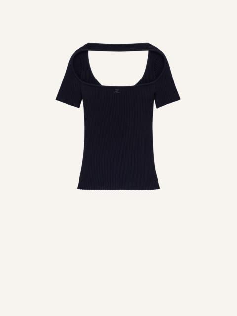 courrèges HYPERBOLE SS RIB KNIT SWEATER